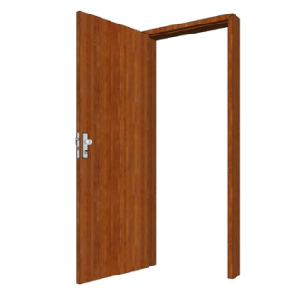 现代实木单开门su模型