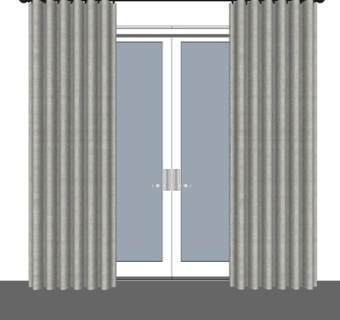 现代窗帘落地窗su模型