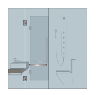 现代玻璃淋浴房su模型