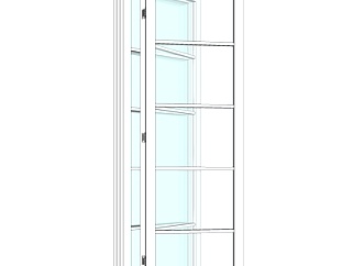 现代玻璃折叠门su模型