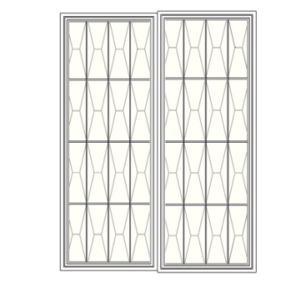 现代玻璃推拉窗su模型