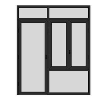 现代玻璃单开门su模型