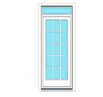 现代实木单开门su模型