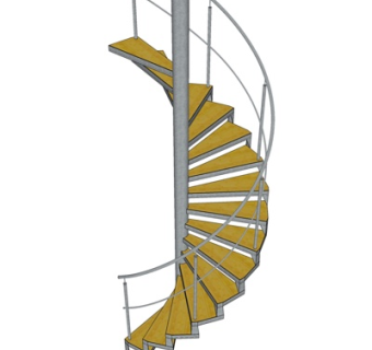 现代楼梯护栏su模型