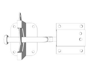 现代重力门门栓构件su模型