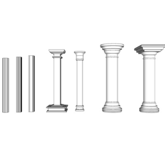 欧式石膏罗马柱su模型