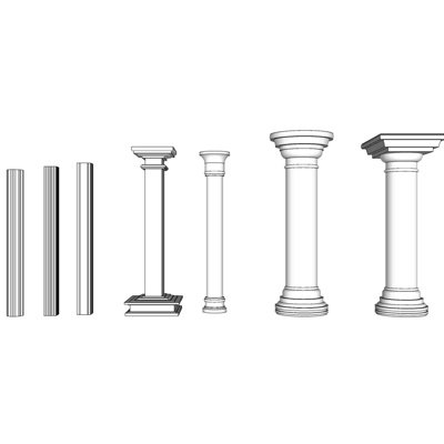 欧式石膏罗马柱su模型