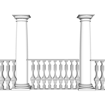 欧式石膏罗马柱su模型