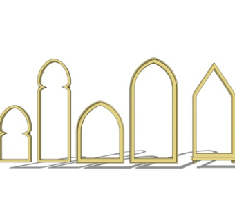 现代拱门组合su模型