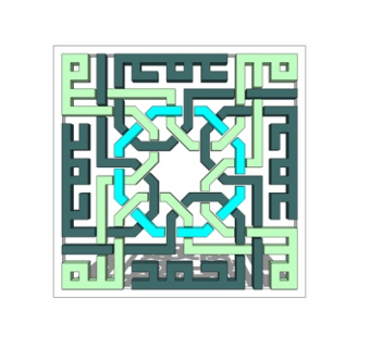 新中式金属隔断su模型