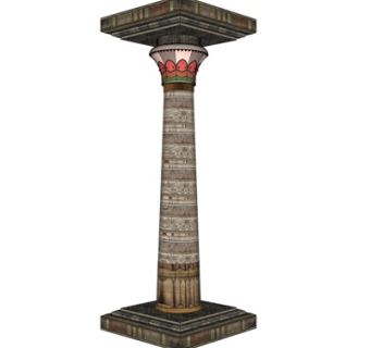 欧式罗马柱su模型