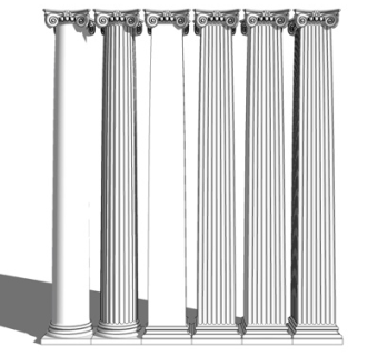 欧式石膏罗马柱su模型