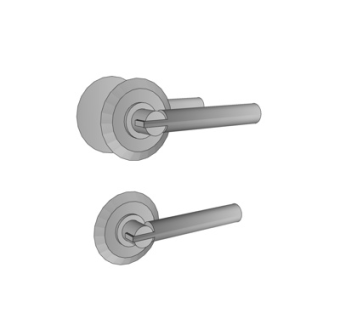 现代金属门拉手su模型