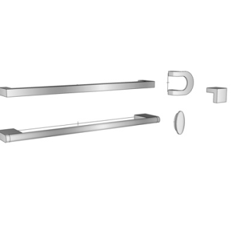 现代金属卫浴架su模型