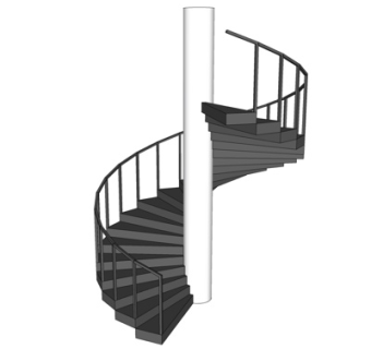 现代楼梯护栏su模型