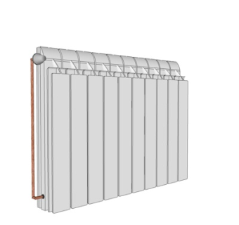 现代暖气片su模型
