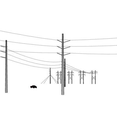 工业风电线杆su模型
