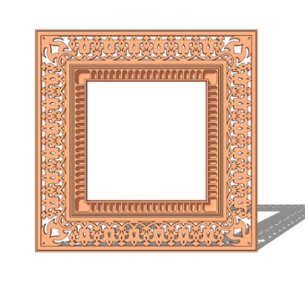 欧式雕花隔断屏风su模型