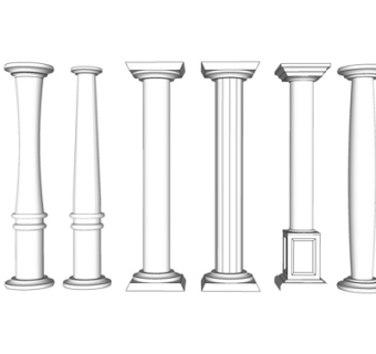 欧式石膏罗马柱su模型