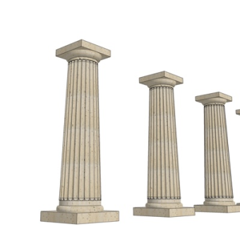 欧式石膏罗马柱su模型