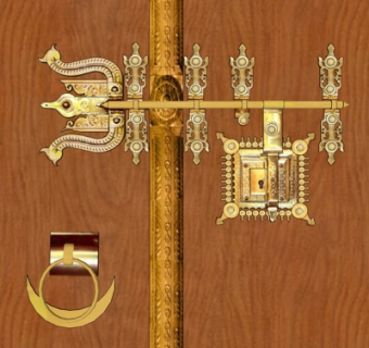 欧式古典金属门栓su模型