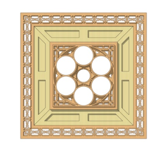 欧式实木隔断屏风su模型