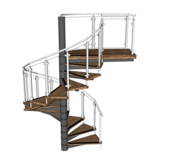 现代楼梯护栏su模型