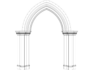 欧式石膏拱门su模型