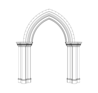 欧式石膏拱门su模型