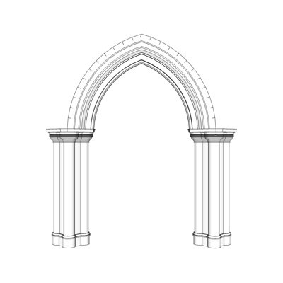 欧式石膏拱门su模型