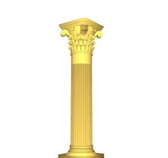 欧式镀金罗马柱su模型