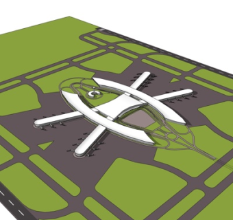 现代商业区规划su模型