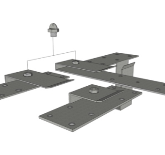 现代金属固定件su模型