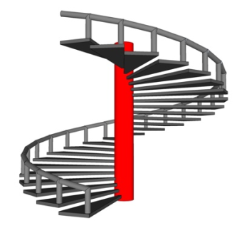 现代楼梯护栏su模型