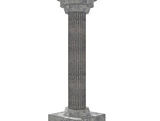 现代石柱su模型