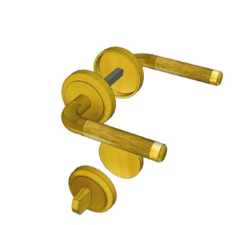 现代金属门把手su模型