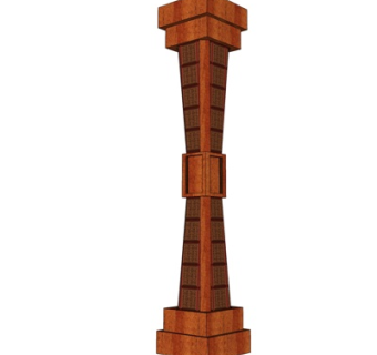 中式实木柱子su模型