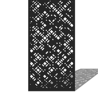 现代铁艺隔断屏风su模型