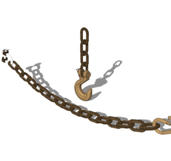 现代铁艺锁链su模型