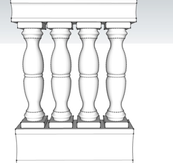 欧式阳台护栏su模型