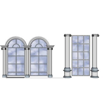 欧式铁艺拱门su模型