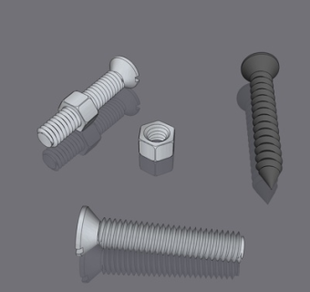 现代螺丝组合su模型