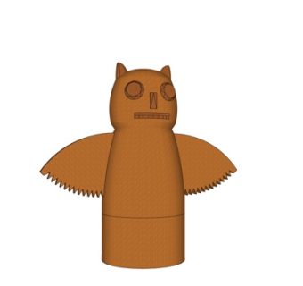 现代儿童猫头鹰玩具su模型