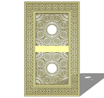 欧式金属雕花隔断屏风su模型