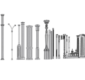 欧式路灯组合su模型