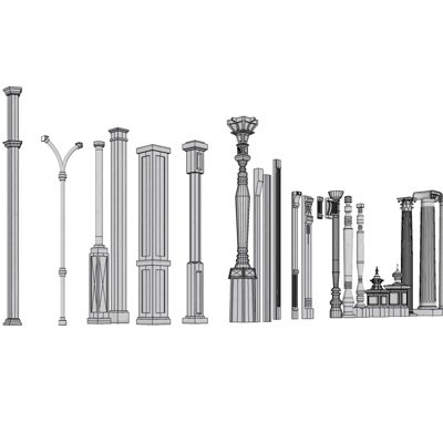 欧式路灯组合su模型