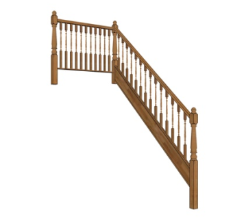欧式楼梯扶手su模型