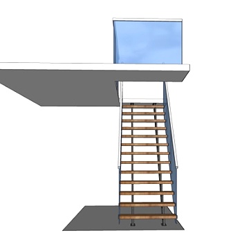 现代楼梯su模型