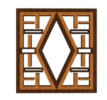 中式窗花su模型