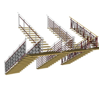 简欧楼梯su模型